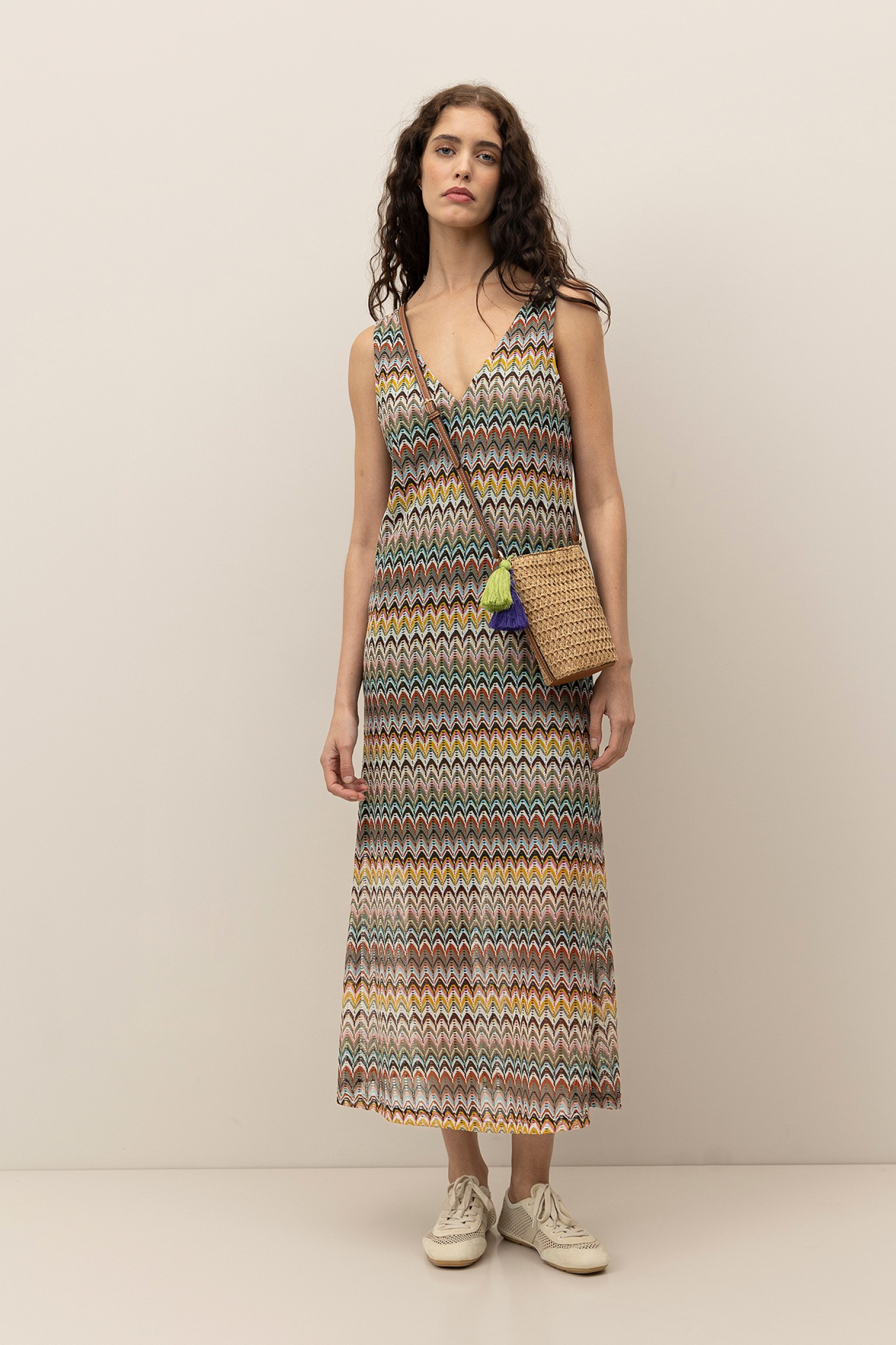 Long Zigzag Pattern Dress