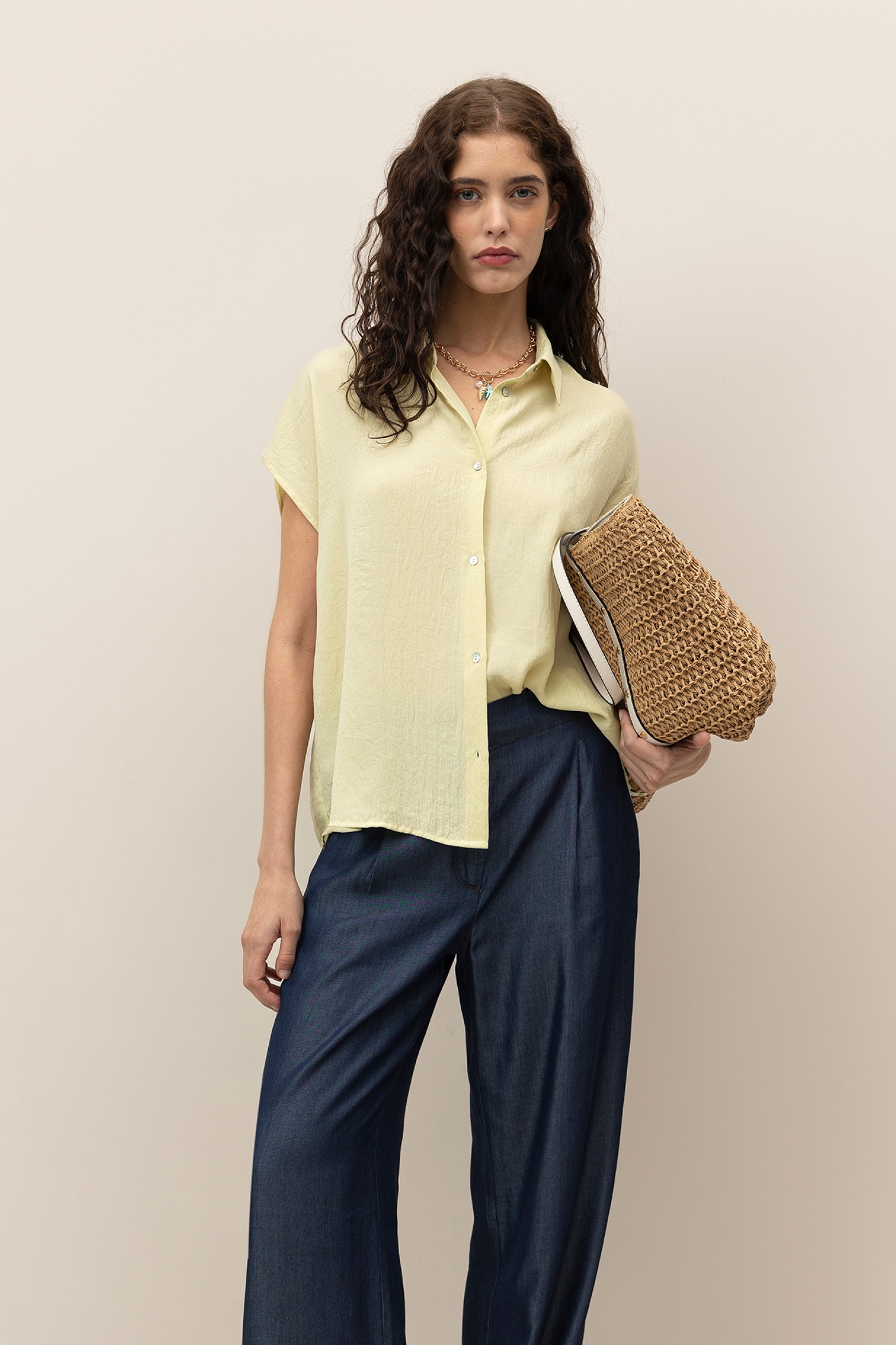 Relaxed Fit Wrinkled Shirt