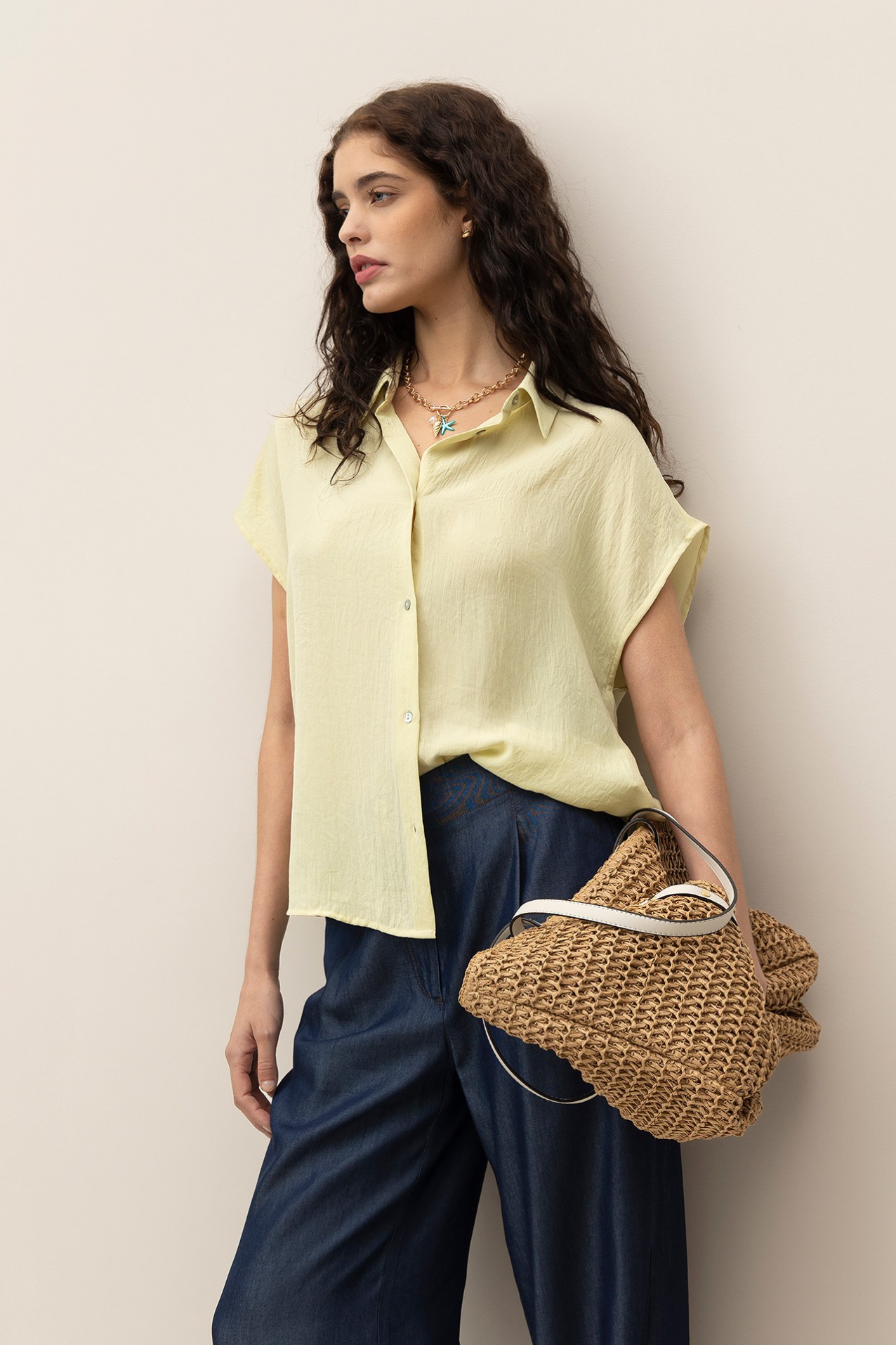 Camisa Relaxed Fit Wrinkled