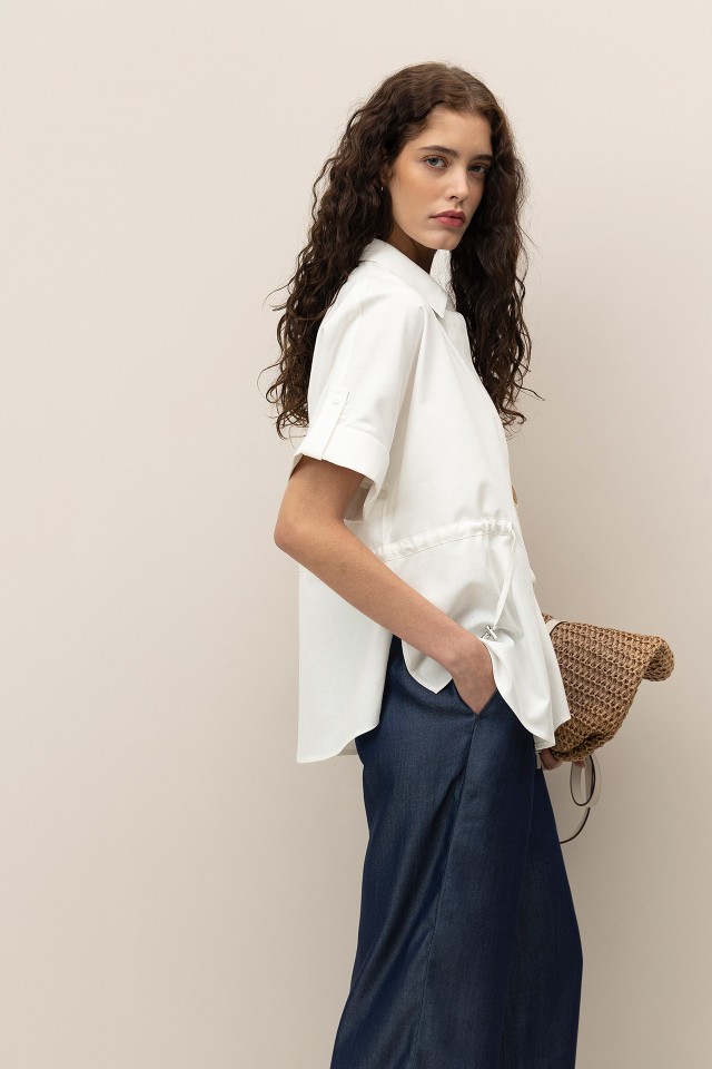 Relaxed Shirt with Drawstring