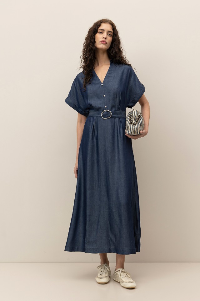 Vestido Midi con Cinturn