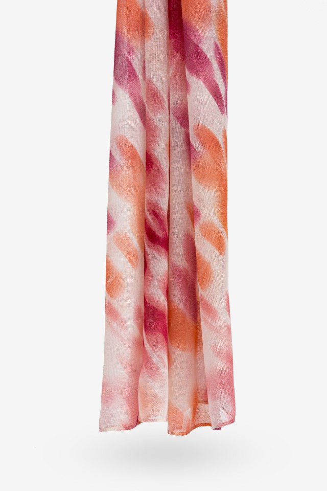 Printed Linen-Effect Scarf