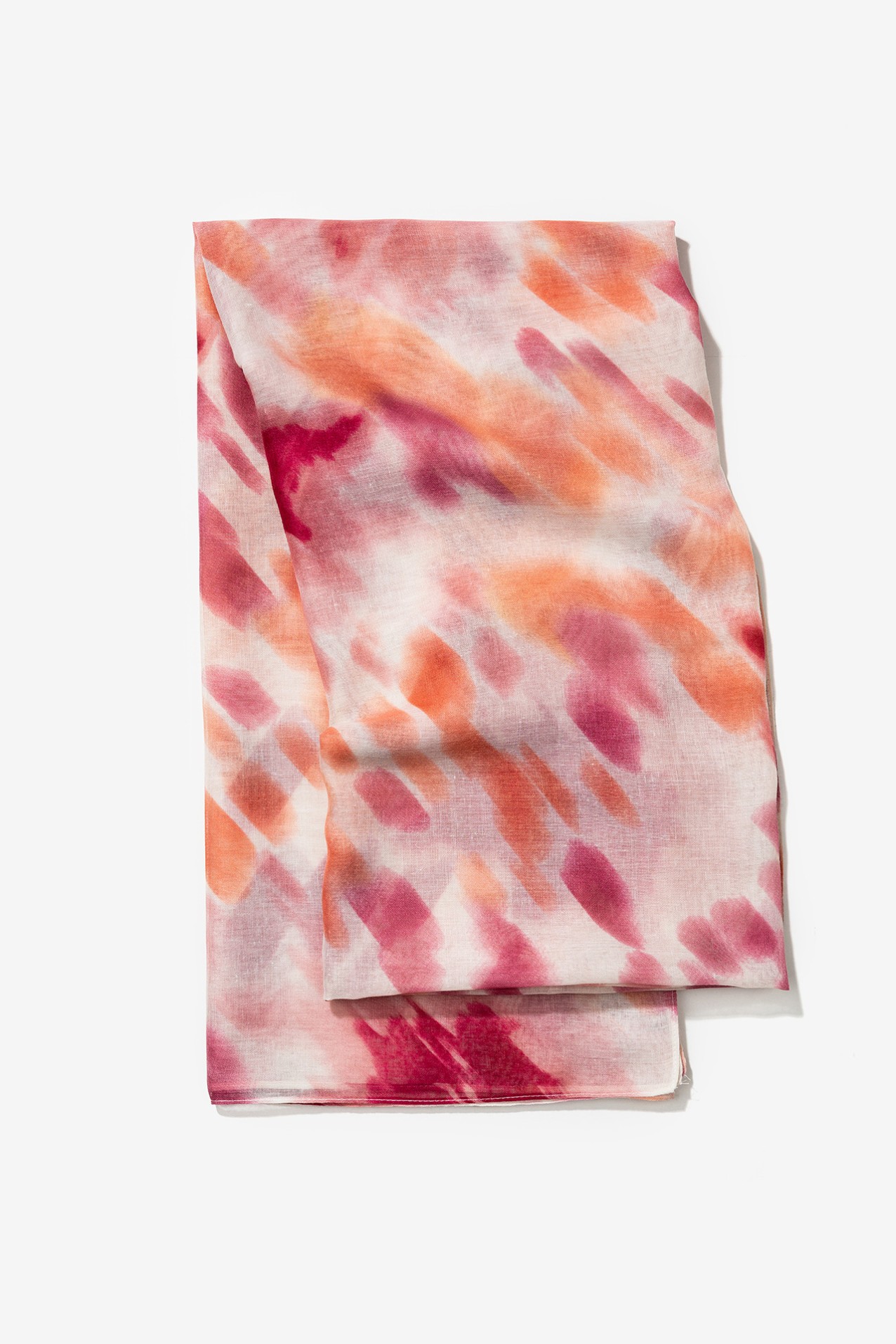 Printed Linen-Effect Scarf