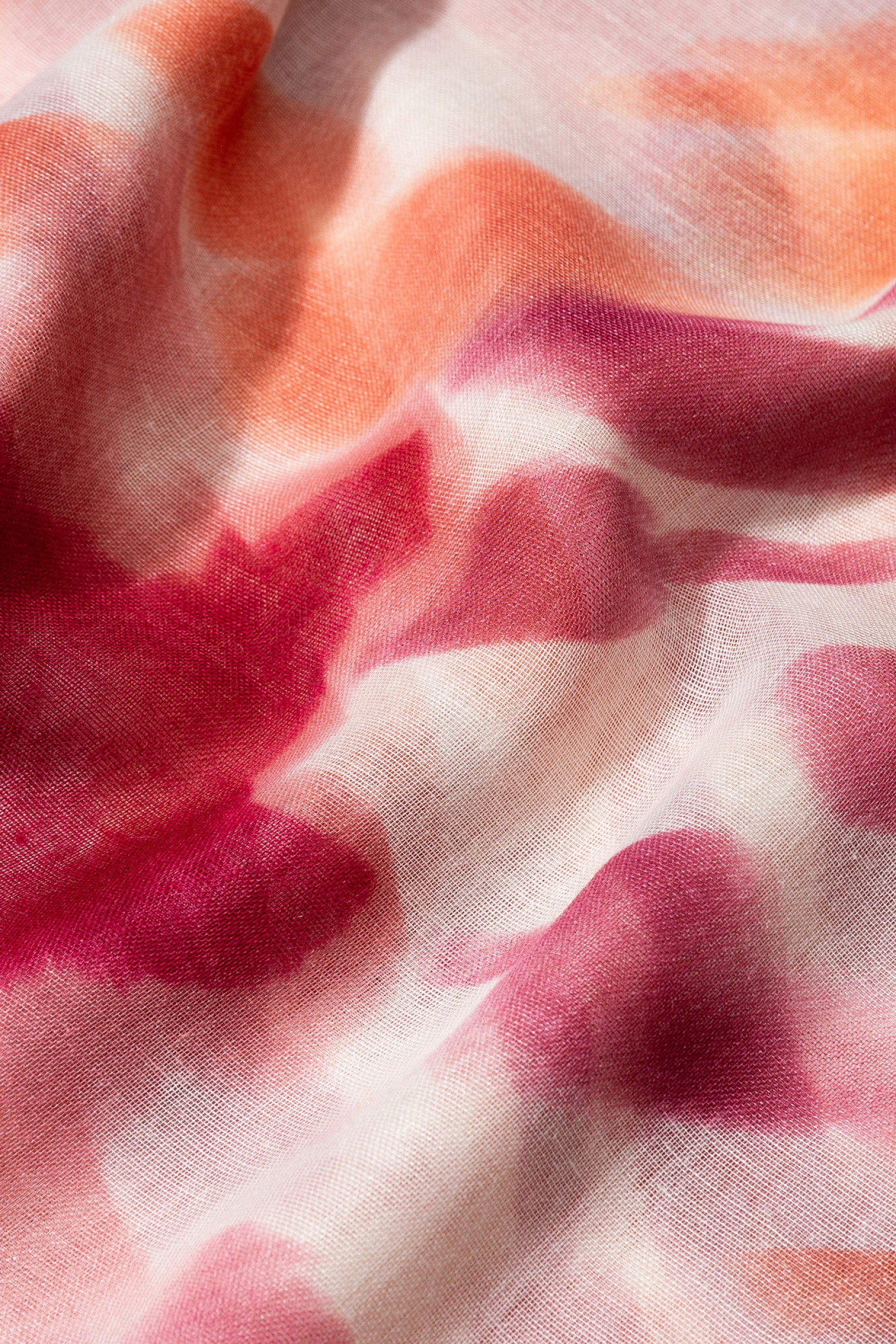 Printed Linen-Effect Scarf