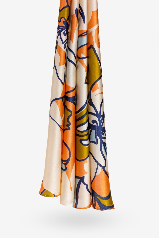 Floral Satin Scarf
