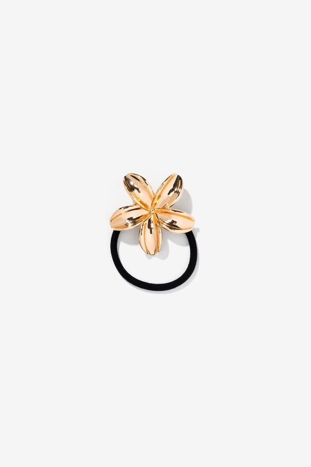 Metallic Flower Hair Tie