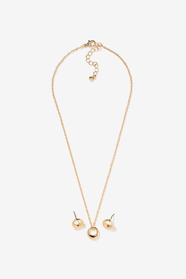 Set de Collar y Pendientes Circulares