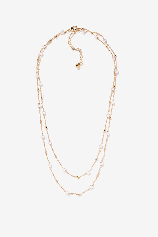 Collar Doble con Efecto Perla