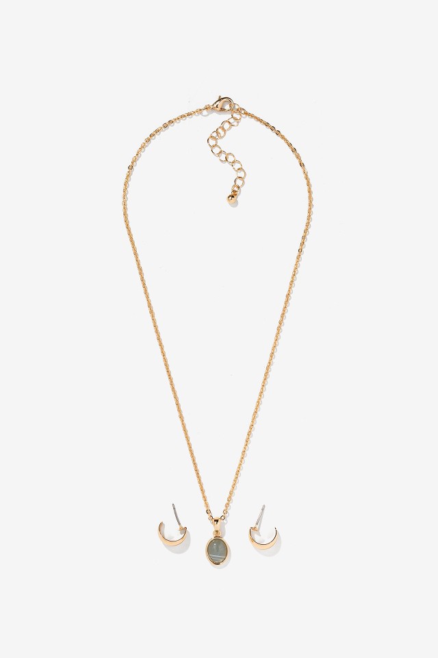 Set Colar e Brincos Curvos