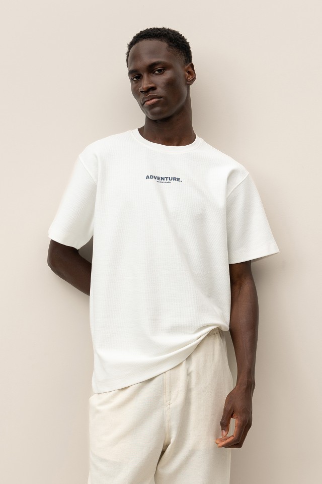 Textured T-Shirt with Print