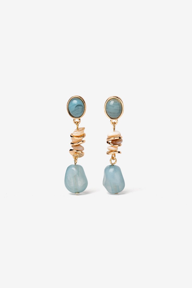 Pendientes Largos con Piedras Naturales