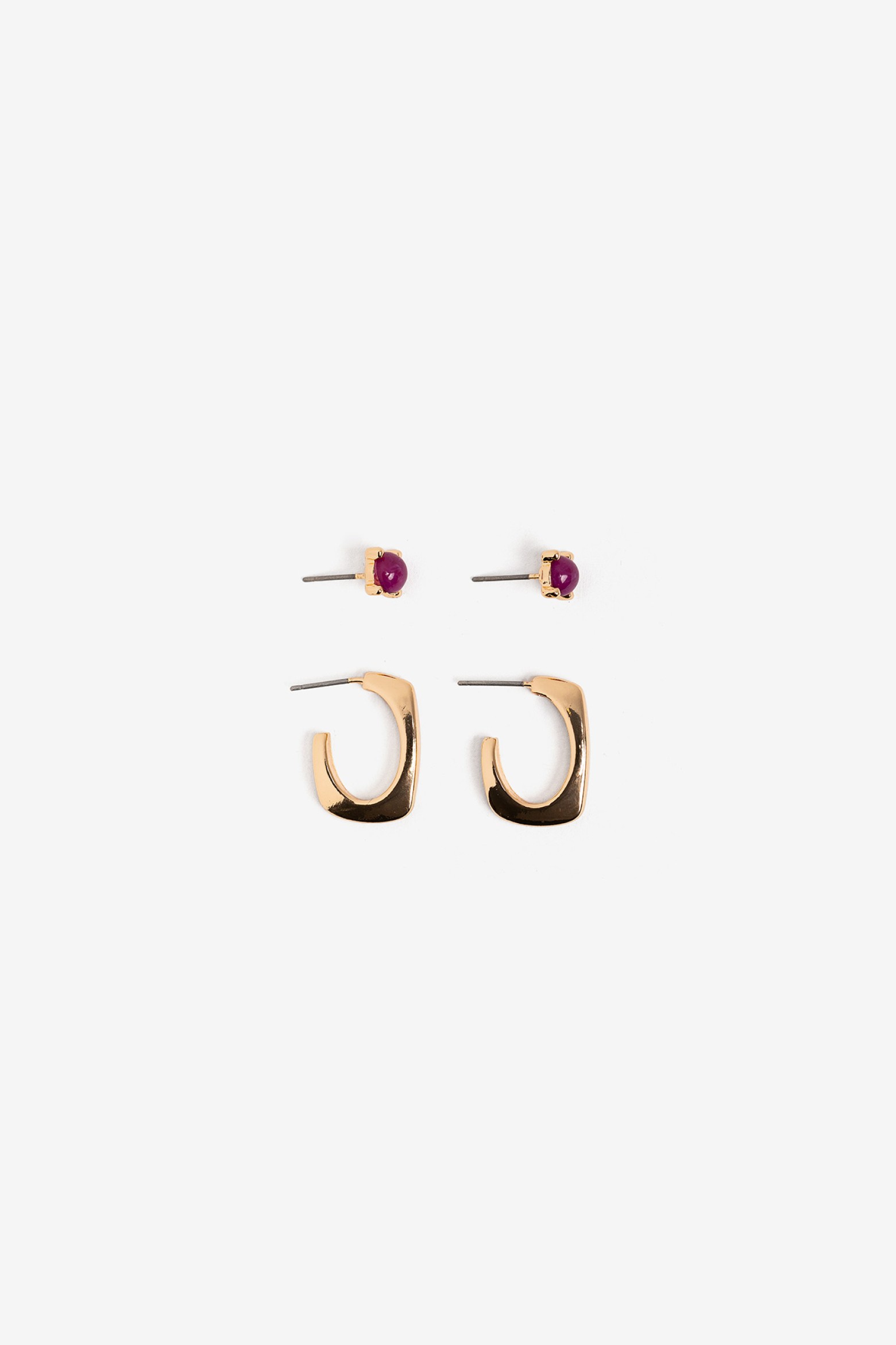 Pack de Pendientes con Aros Rectangulares