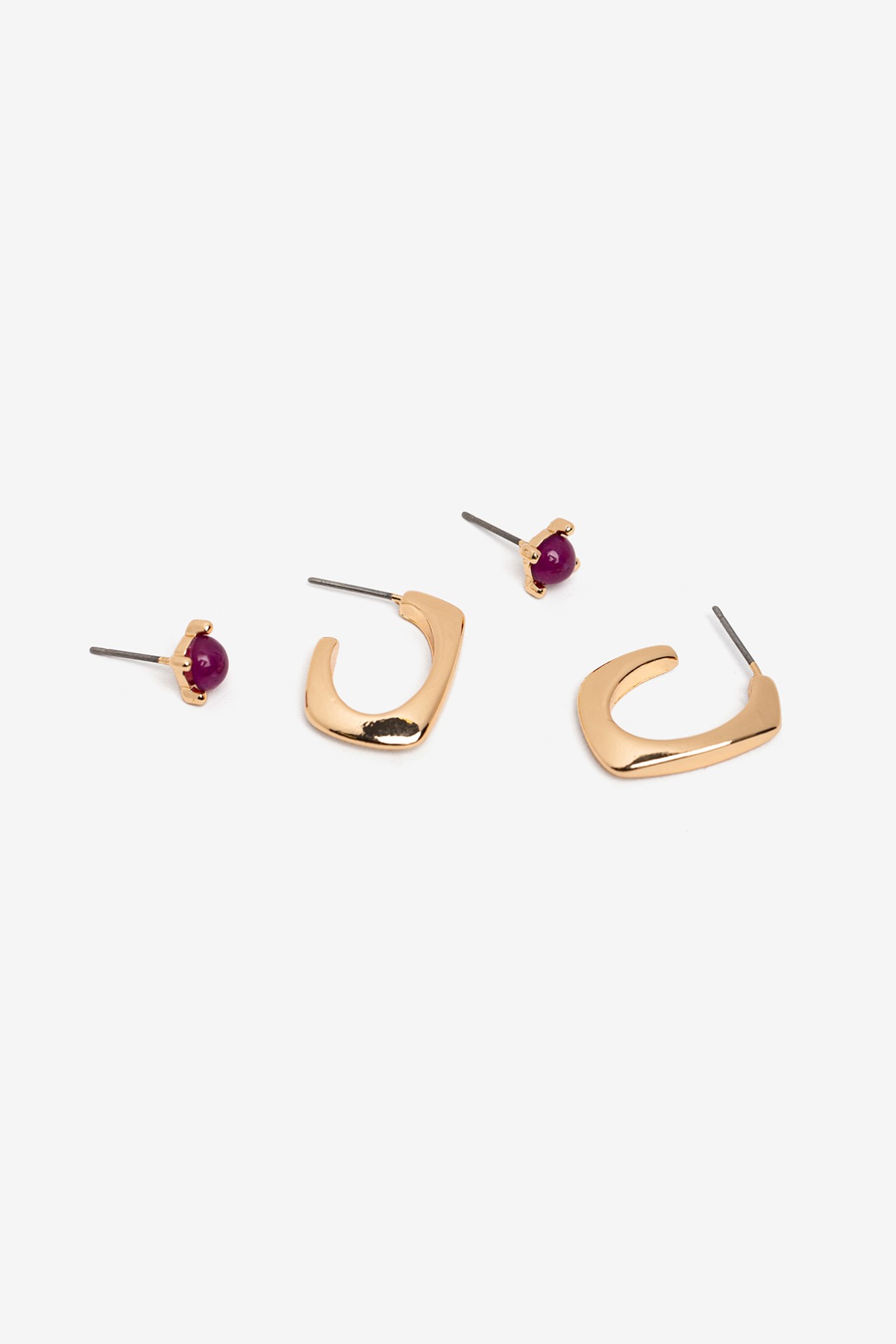 Pack Brincos Argolas Retangulares