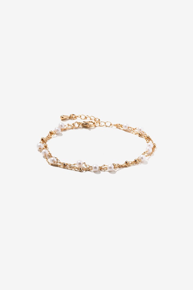 Pulseira Tripla Efeito Prola