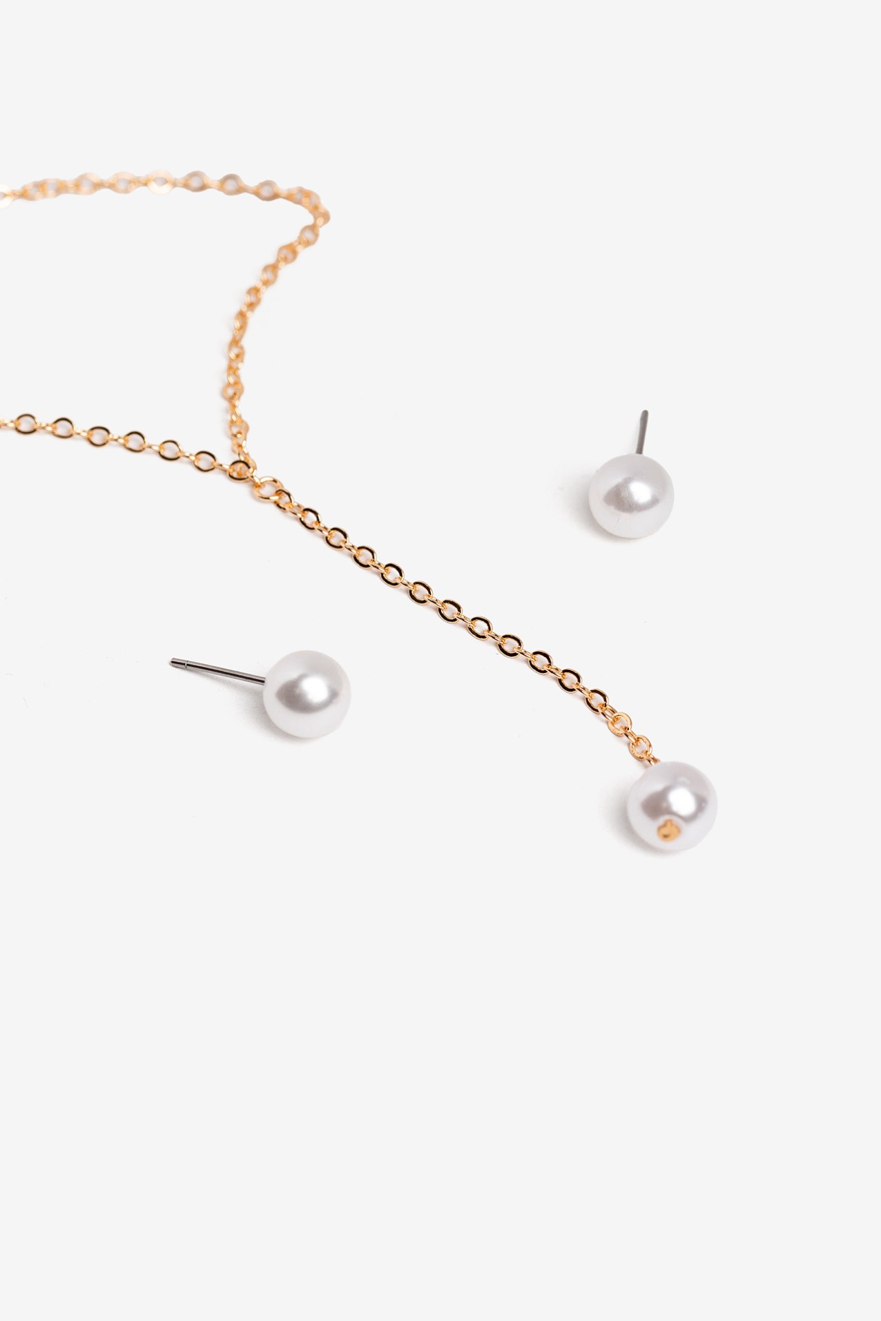 Set Colar e Brincos Efeito Prola