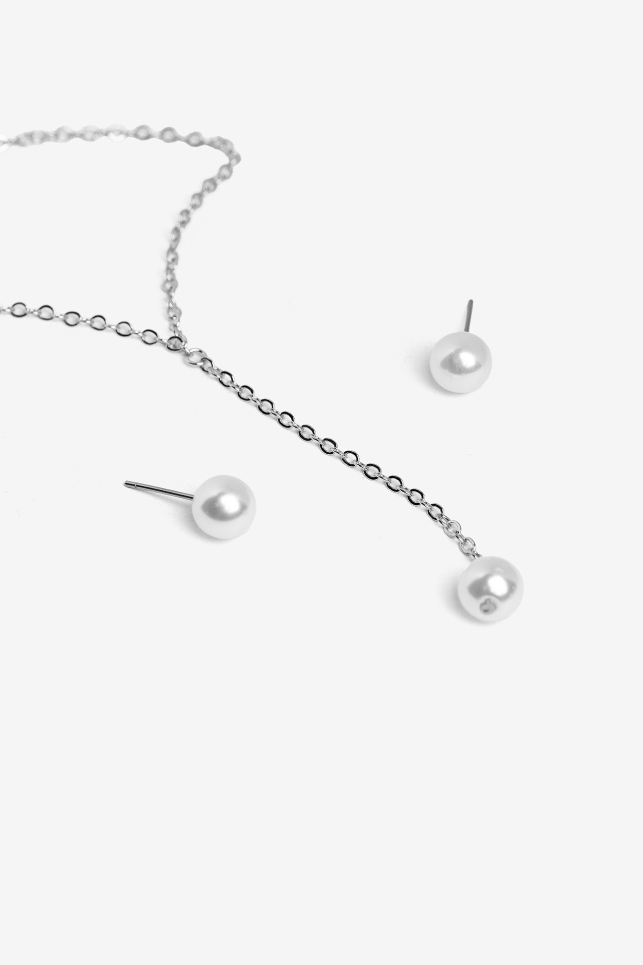 Set Colar e Brincos Efeito Prola