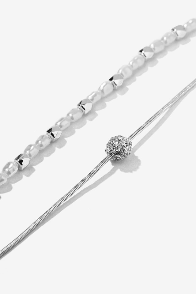 Pack de Dos Pulseras con Efecto Perla Pack de Dos Pulseras con Efecto Perla