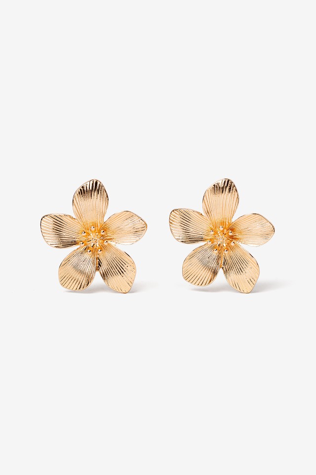 Pendientes de Presin con Flor