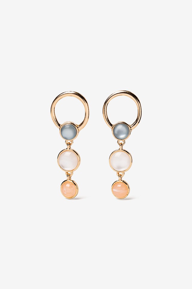 Pendientes Largos con Colgante Tricolor