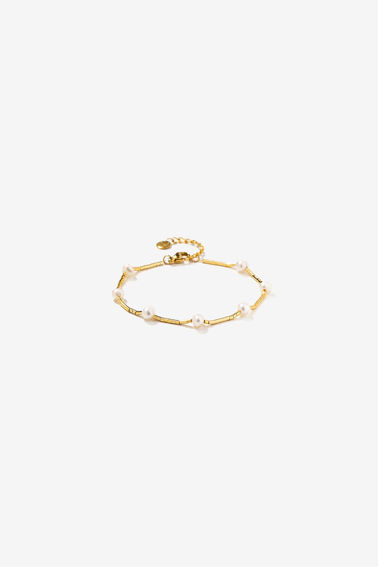 Steel Bracelet with Pearls