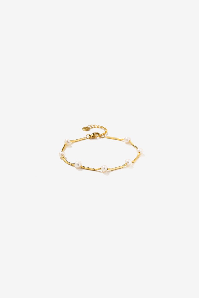 Pulsera de Acero con Perlas