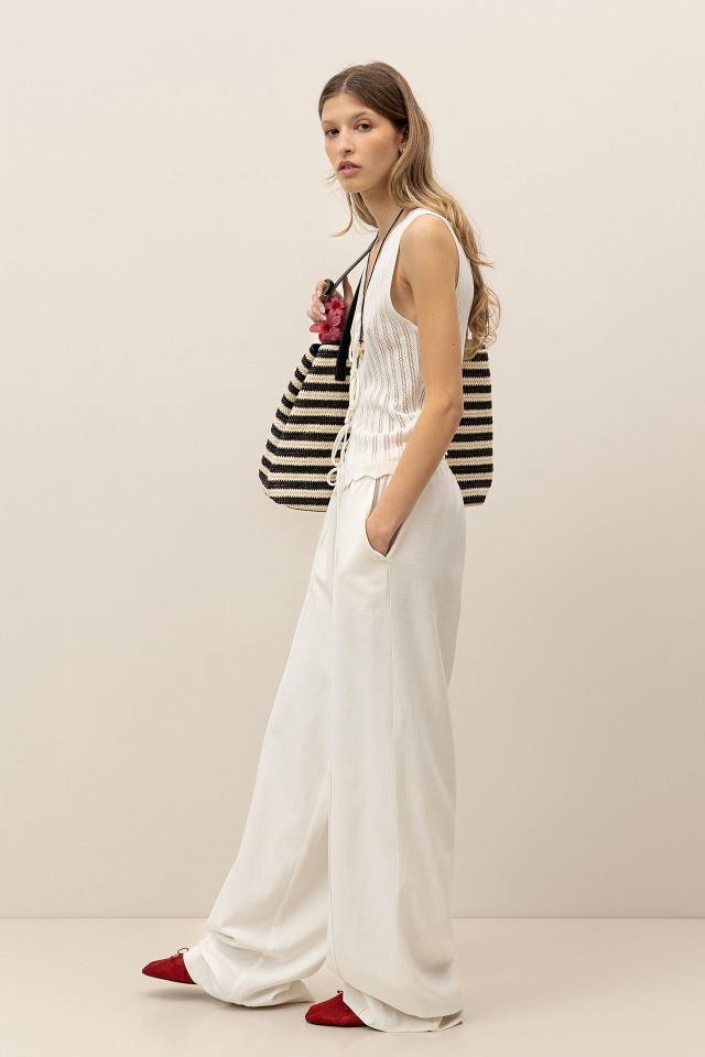 Pantalones Wide Leg con Lino