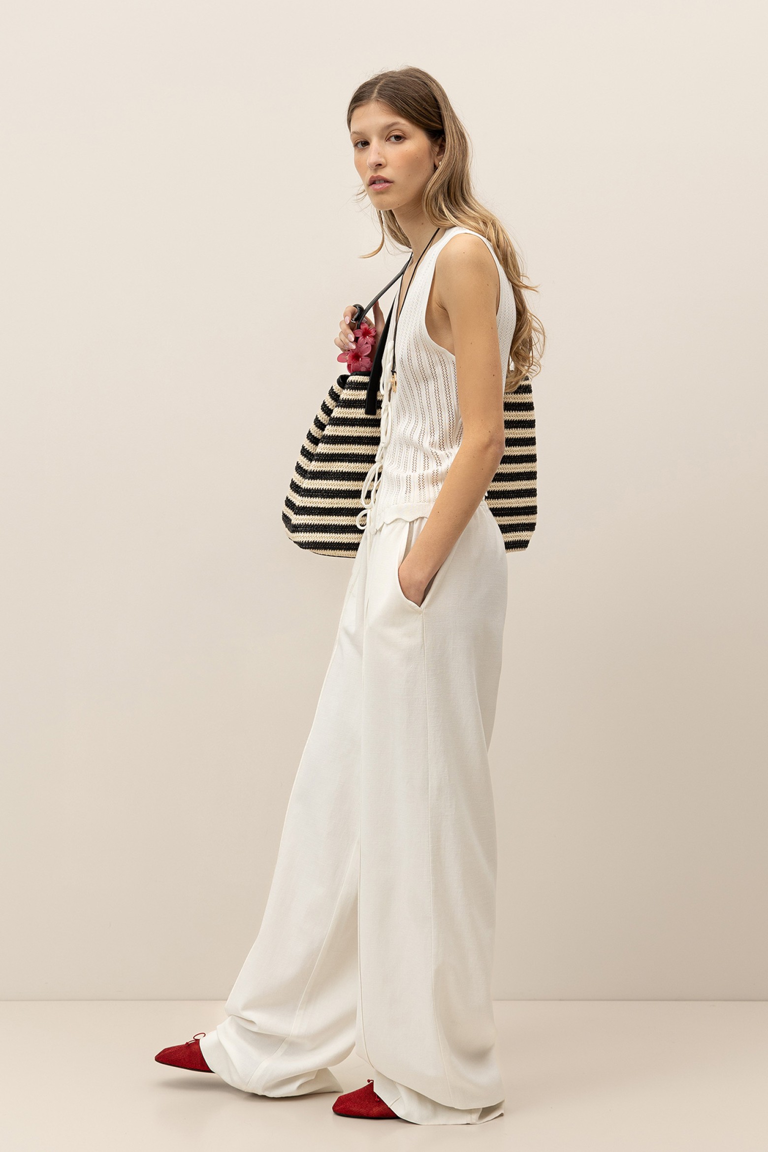 Wide Leg Pants with Linen