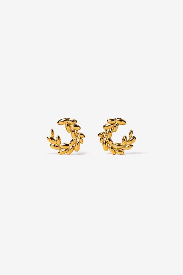 Pendientes Hojas de Acero Inoxidable