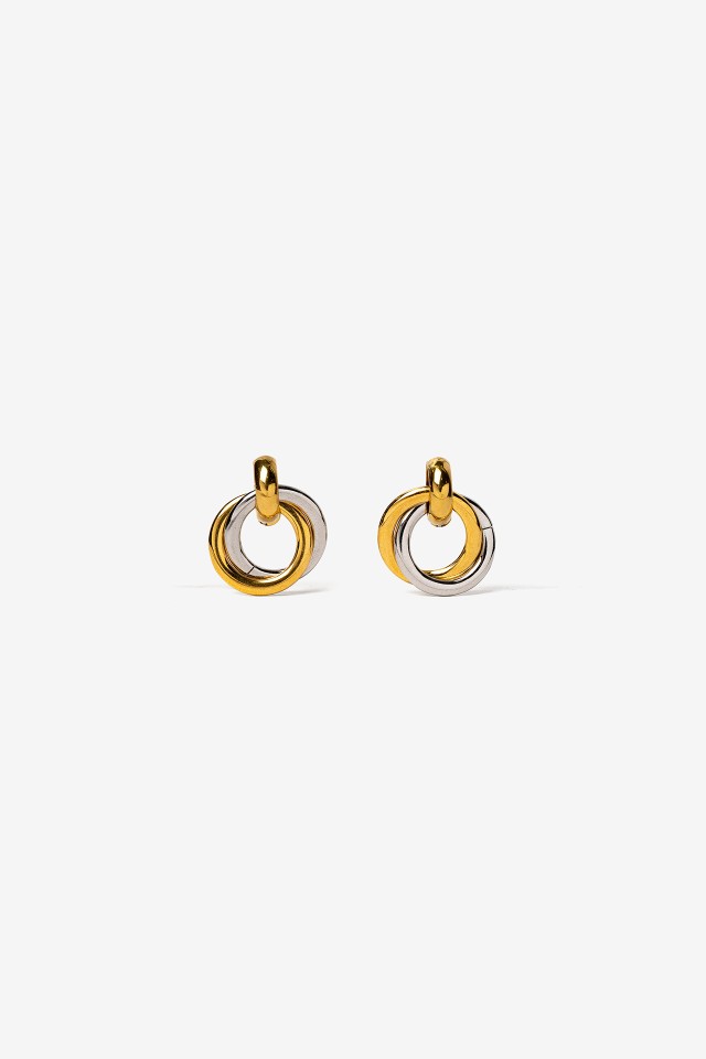 Pendientes de Acero Inoxidable Bicolor