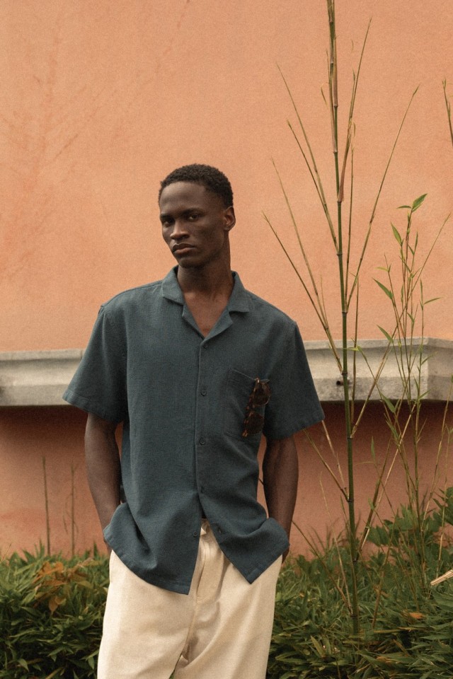 Relaxed Textured Shirt with Pocket