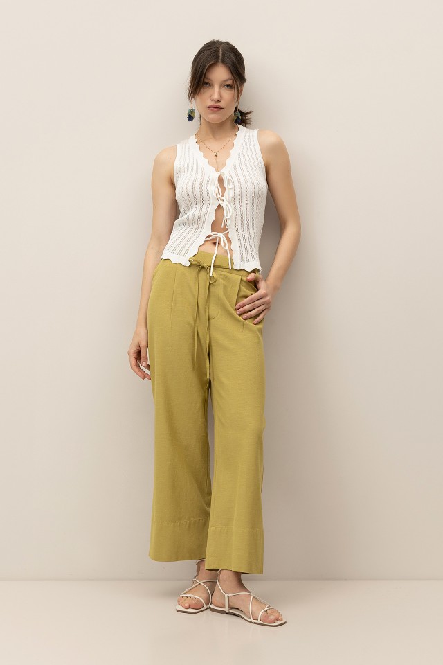 Pantalones Culotte con Lino