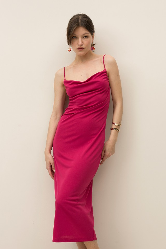 Draped Midi Dress