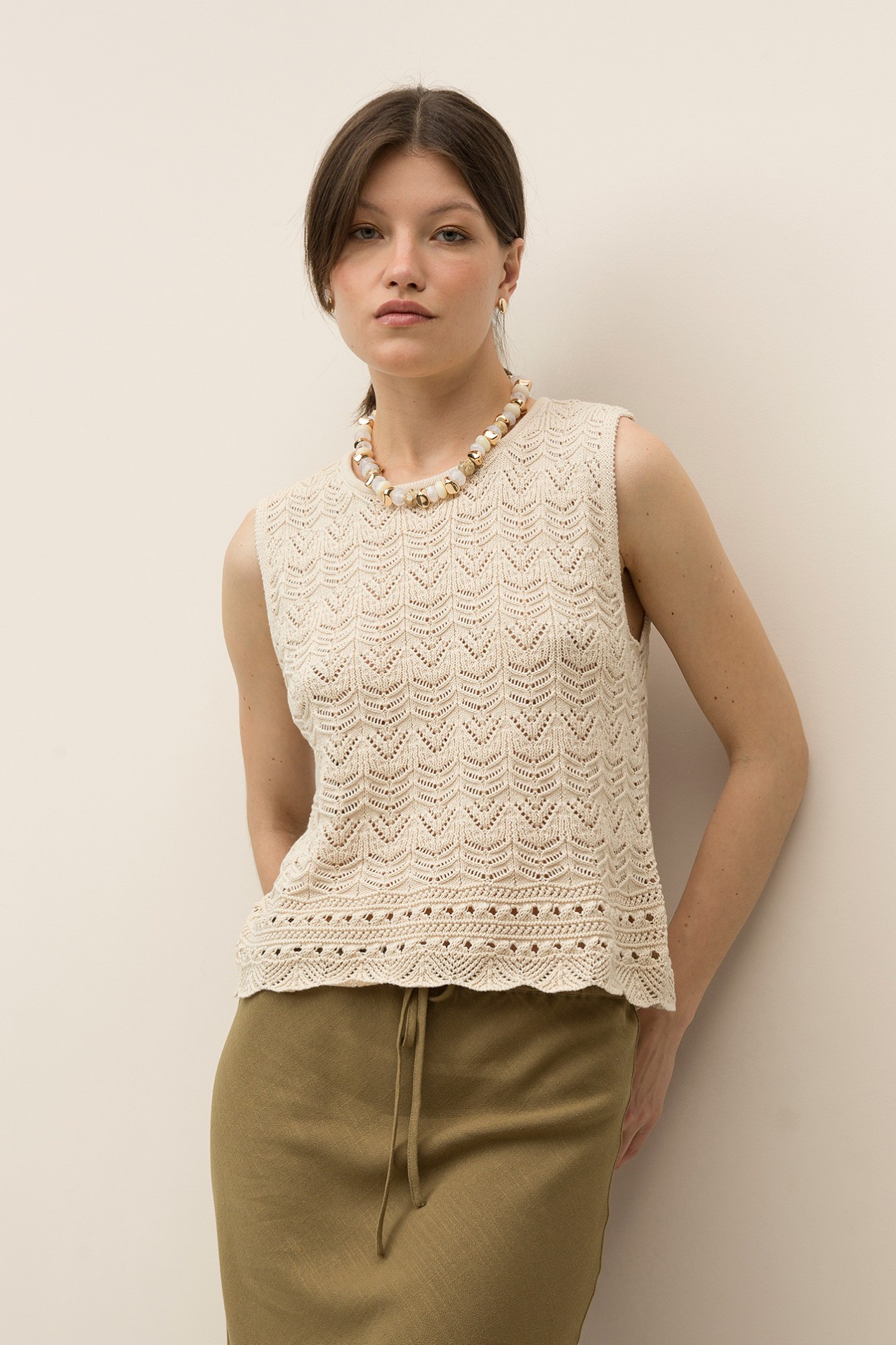 Top Tricotado Pontos Abertos