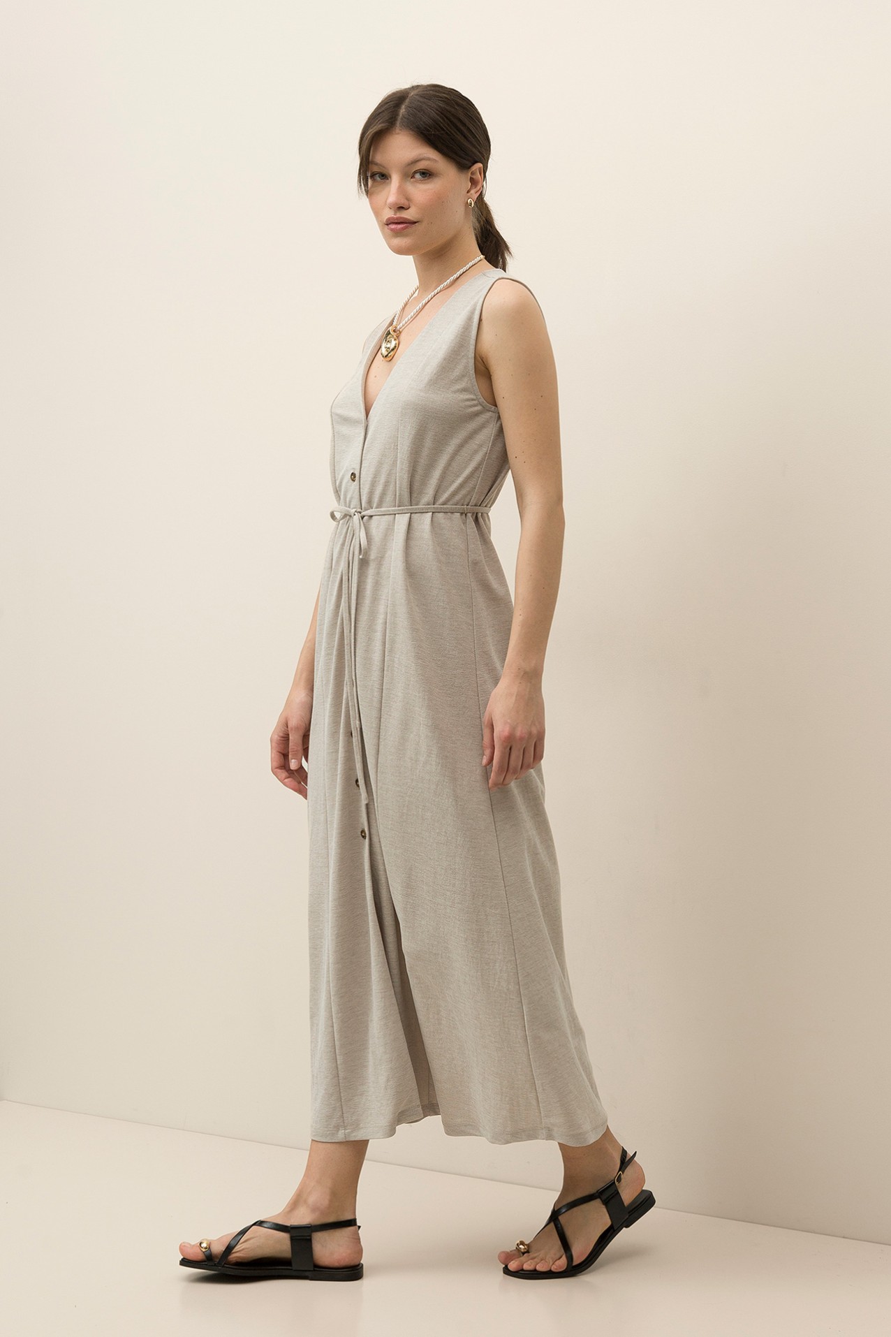 Vestido Midi com Cordo