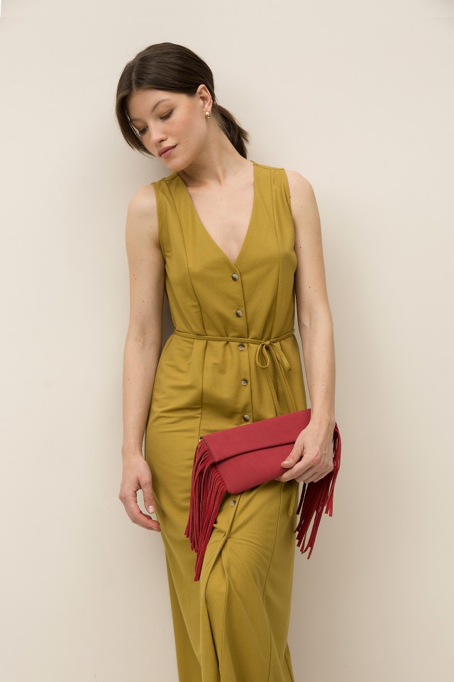 Midi Dress with Drawstring