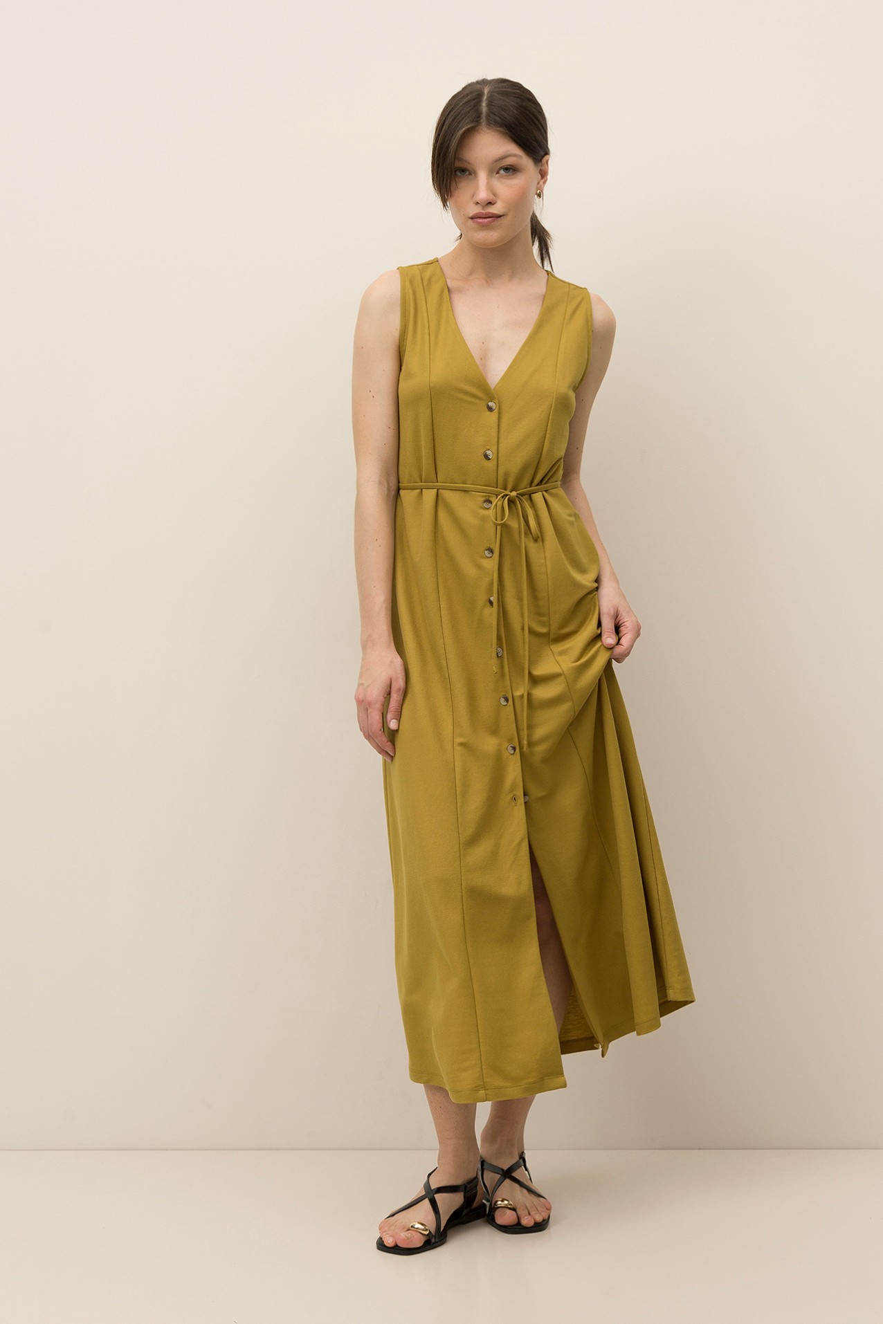 Vestido Midi com Cordo