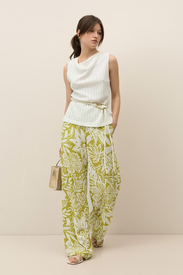 Printed Wide-Leg Pants