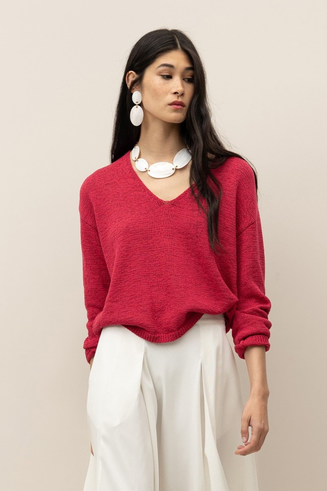 Jersey Relaxed con Escote en V