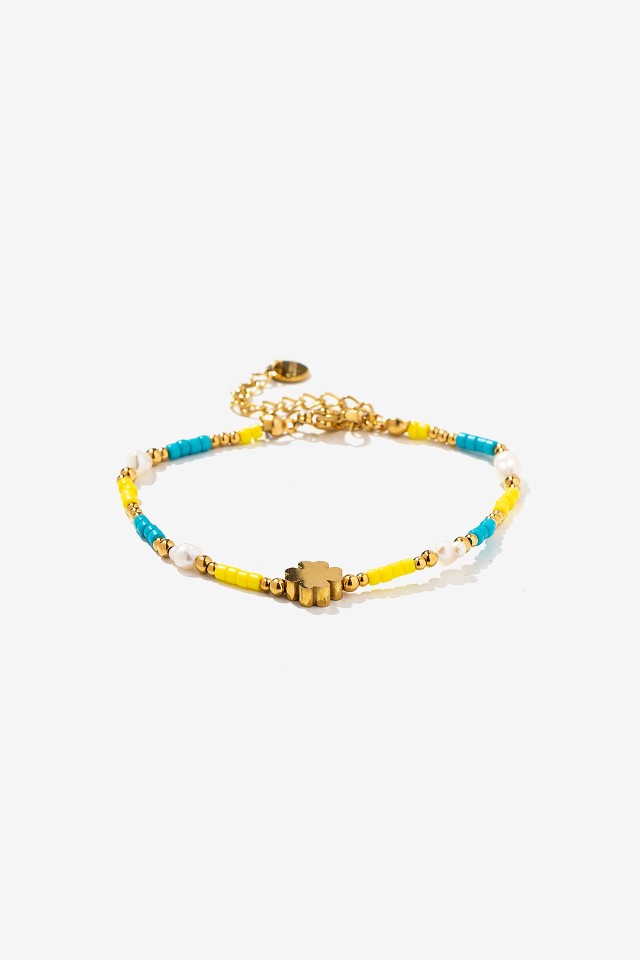 Steel Bracelet with Clover