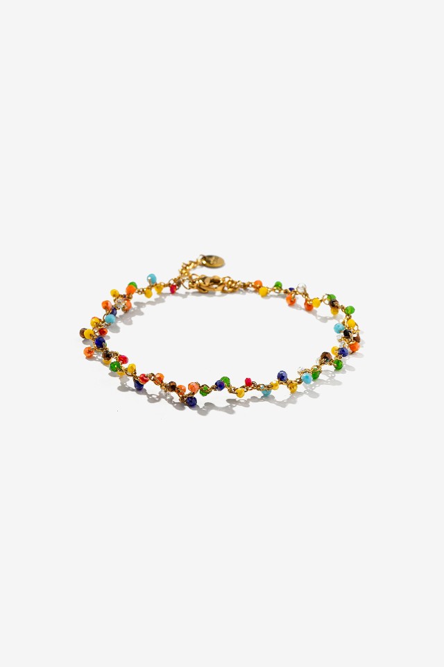 Pulsera Tobillera de Acero con Cuentas