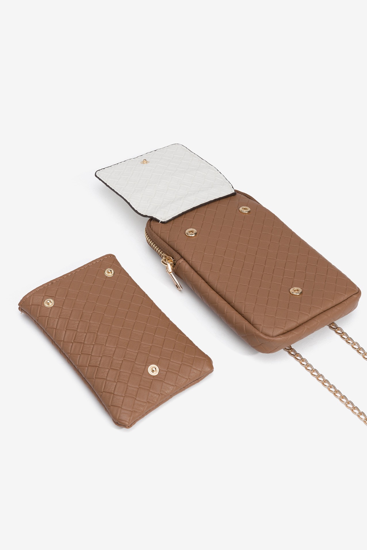 Bicolour Textured Mobile Bag