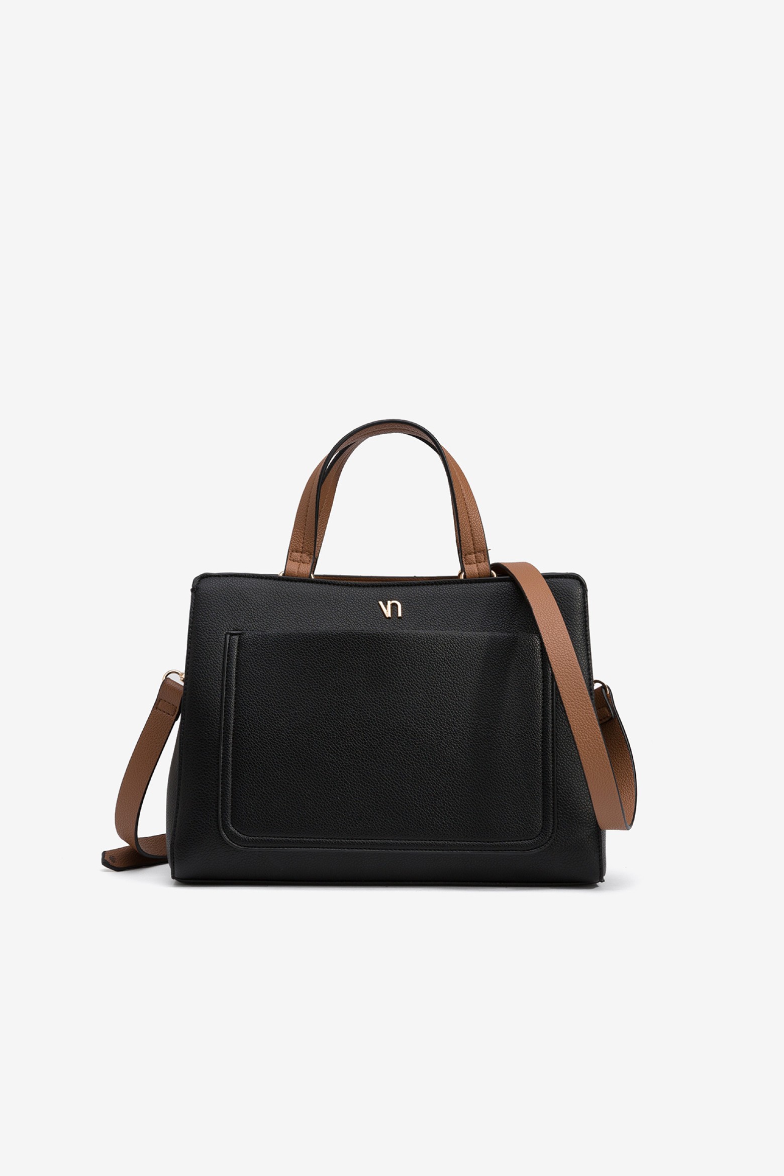 Bicolour Faux Leather City Bag