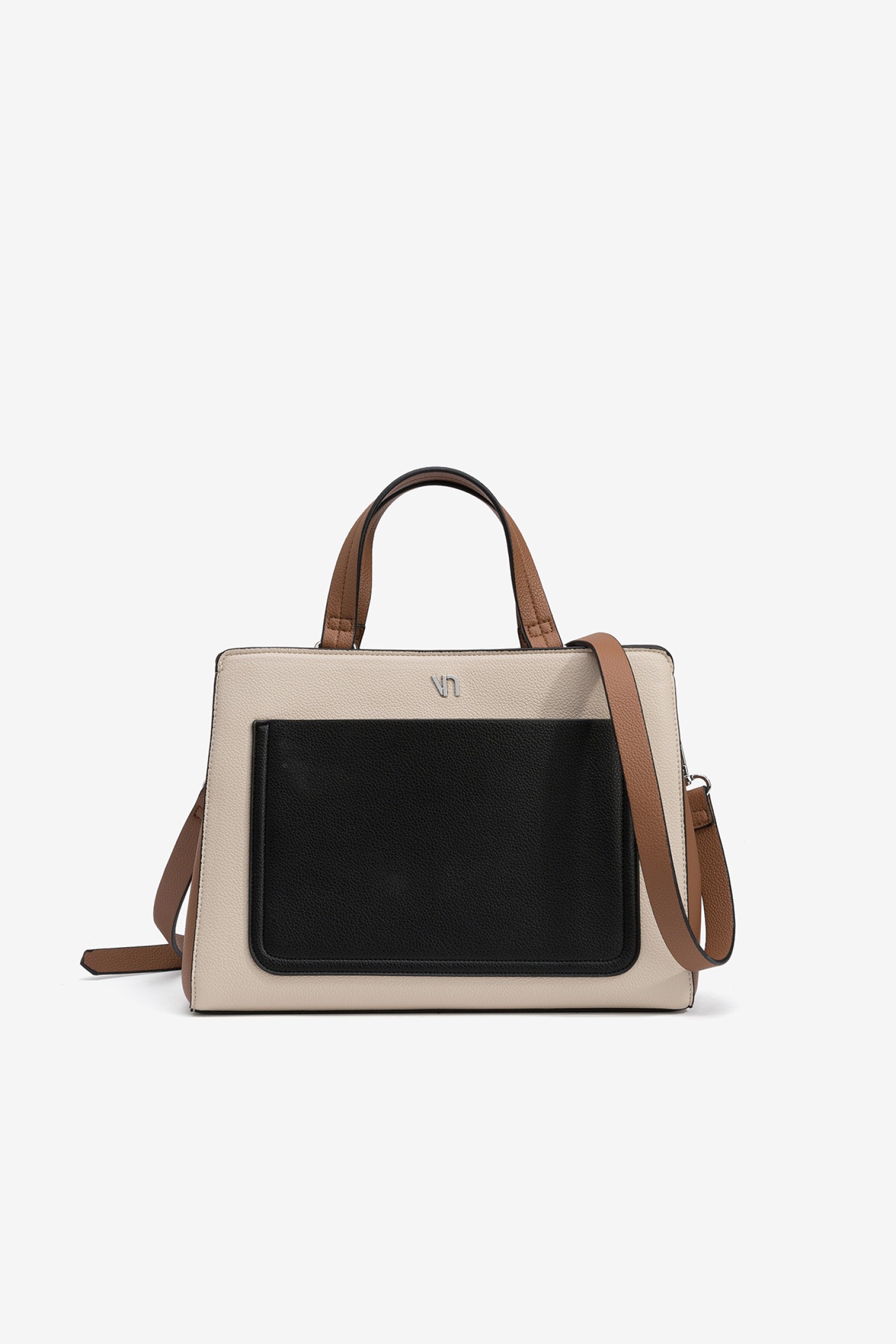 Tricolour Faux Leather City Bag