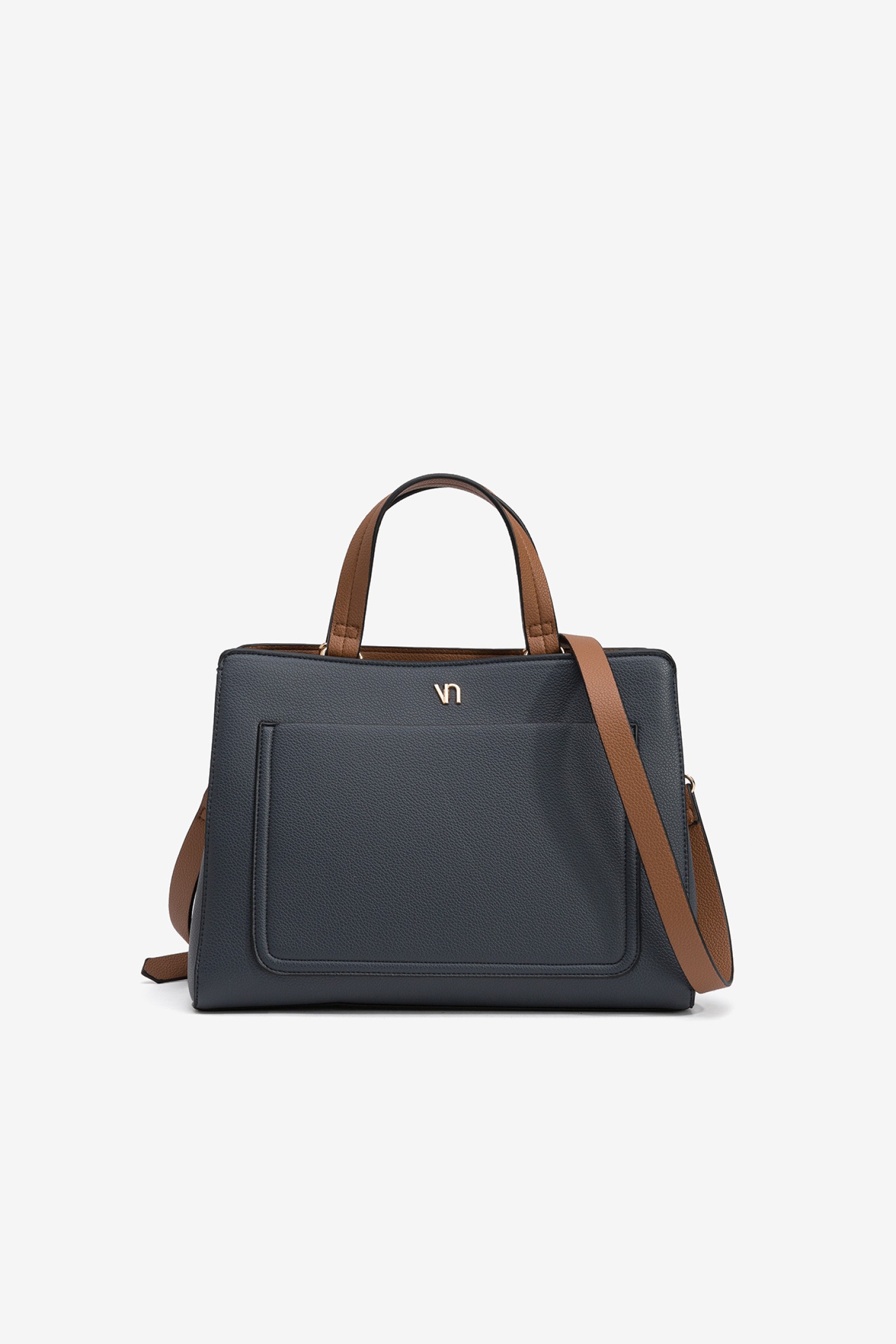 Bicolour Faux Leather City Bag