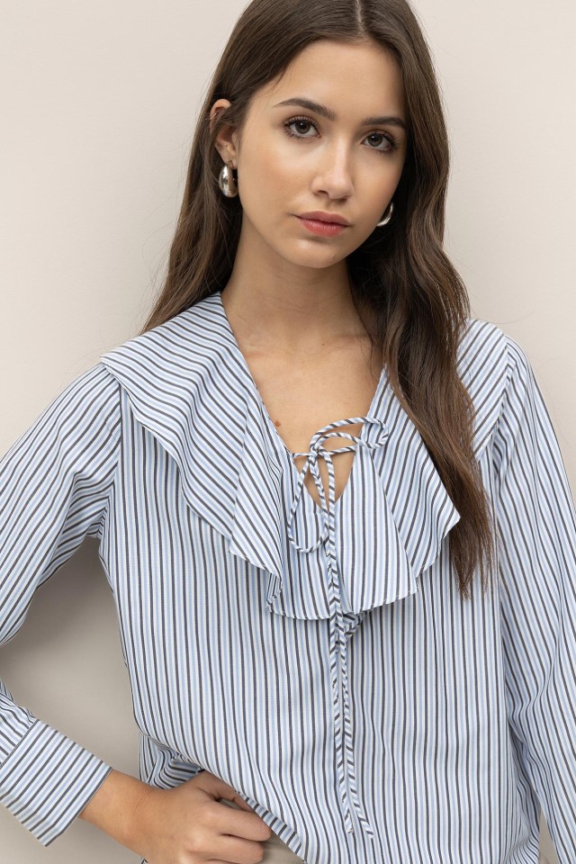 Blusa com Gola Folhos