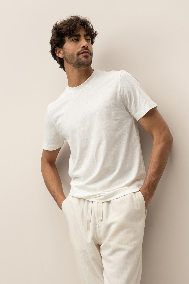 T-Shirt Malha com Linho