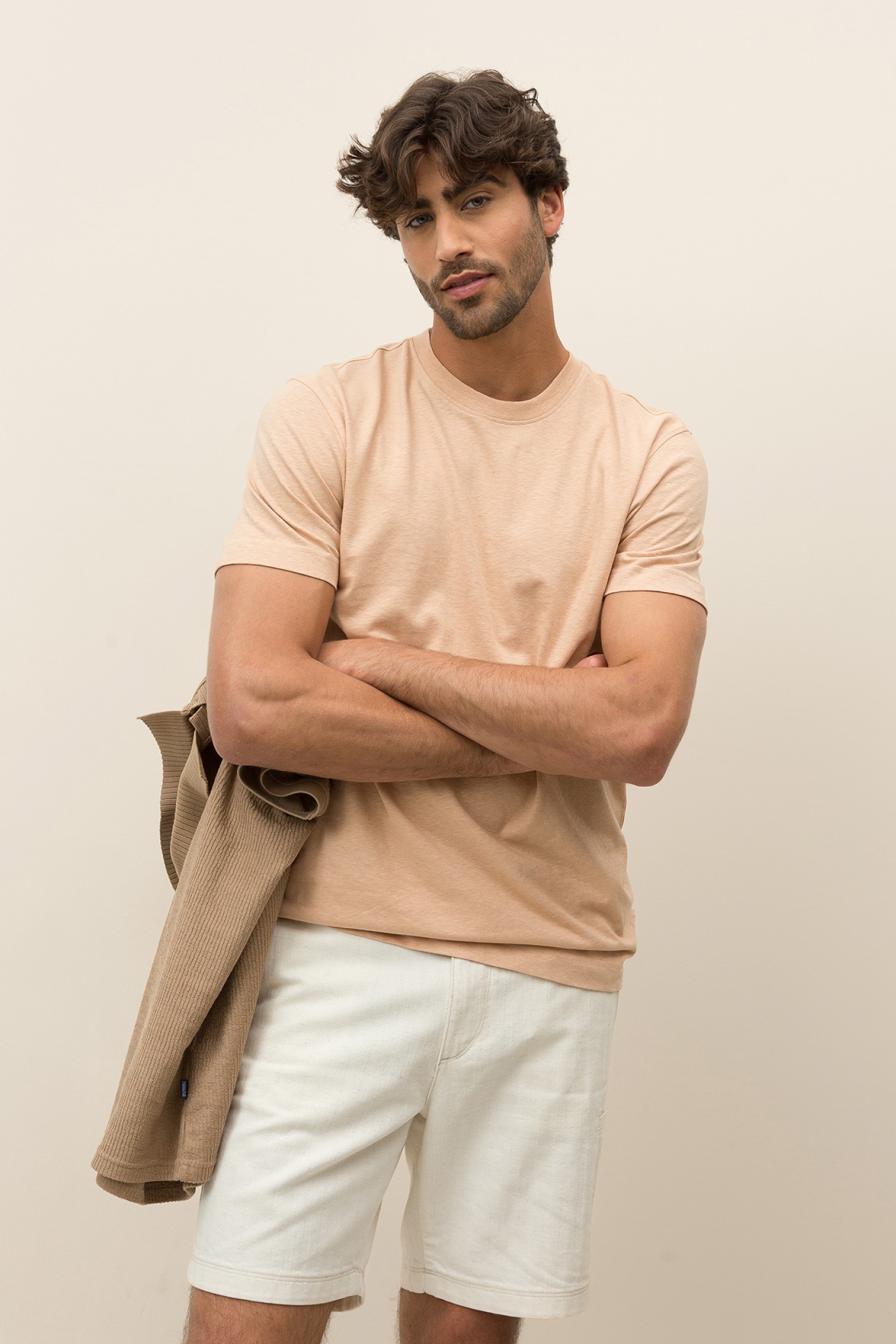 Knit T-Shirt with Linen