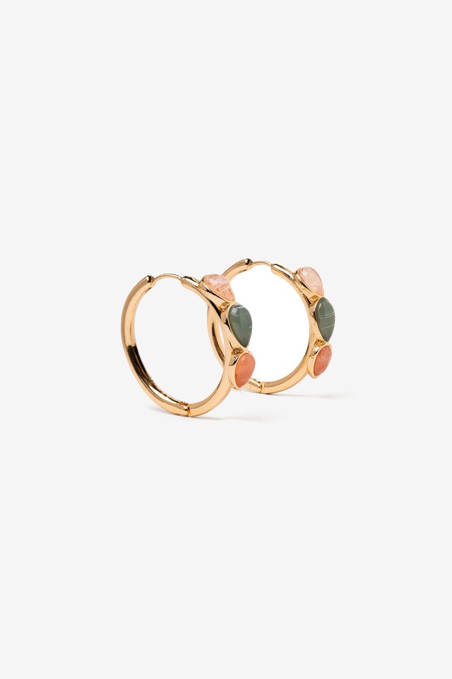 Aros con Apliques Tricolor