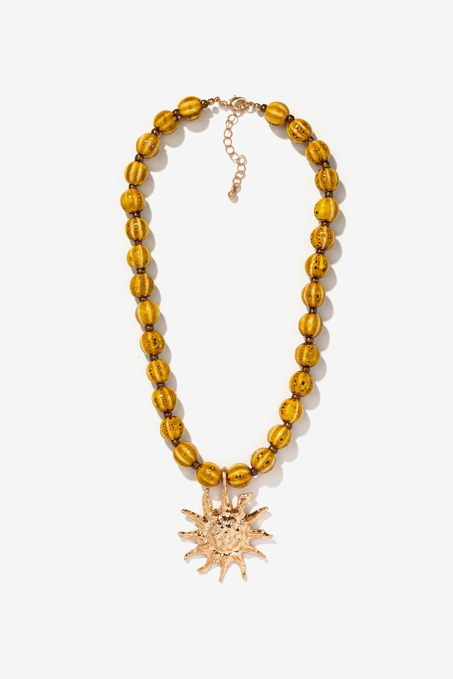Ceramic Necklace With Sun