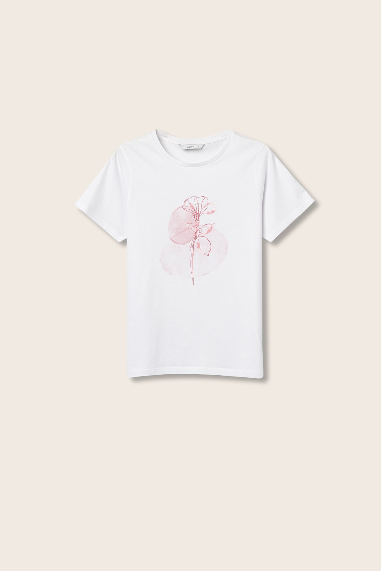 T-shirt Estampada com Lantejoulas